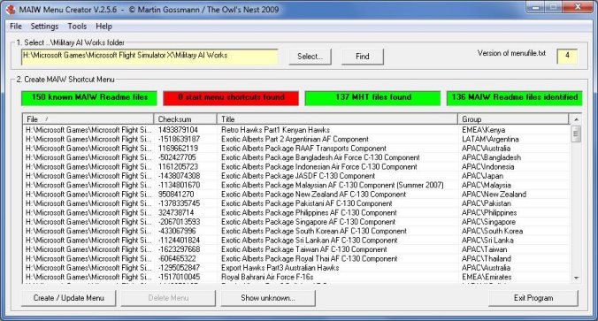 MAIW-Menu Creator